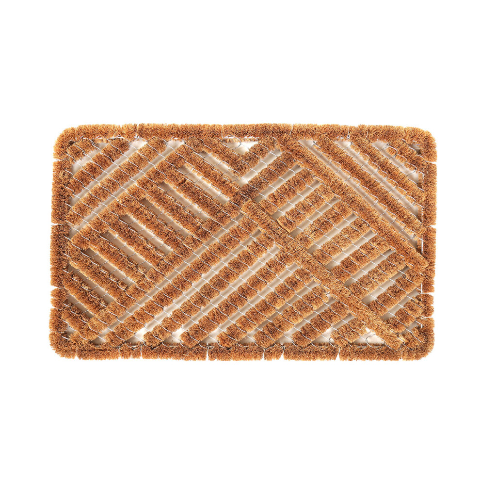 CHARLES BENTLEY 29.5" , Natural , Boot Scraper, Twist Door Mat, Heavy Duty, Coco Fibre, Intertwined Wire, Hallway, Porch, Doorway, Tough Bristles,