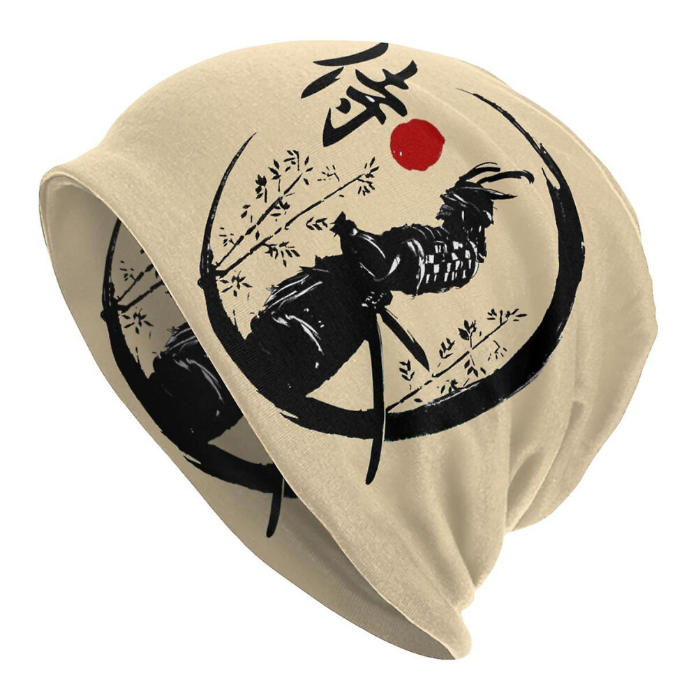 Cool Japanese Samurai Warrior Skullies Beanies Women Men Winter Slouchy Beanie Hat Katana Bushido Knitted Bonnet Cap For Ski