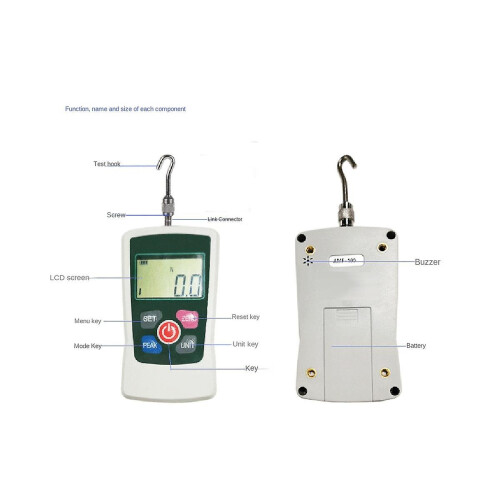 Small Digital Push Pull Force Gauge Portable Dynamometer Gauge Zmf-2-500n Pull Tester Kilogram Pull 2