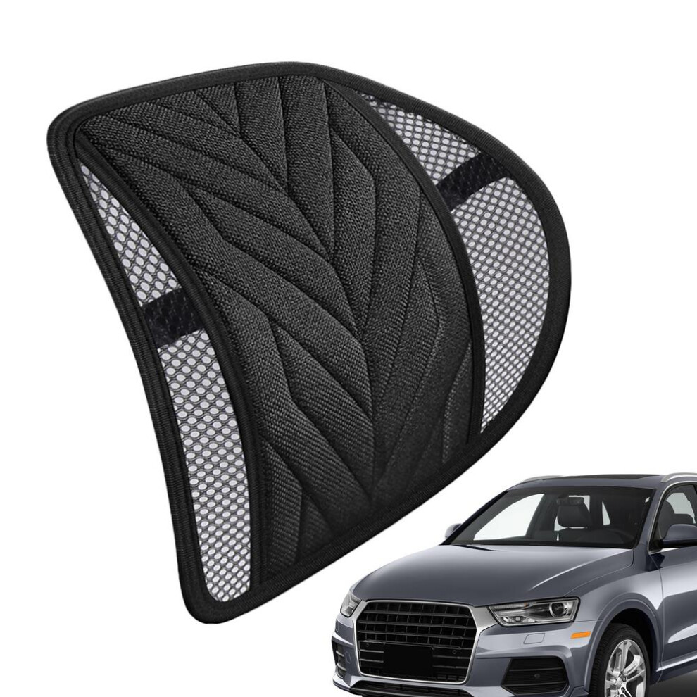 (Black) Car Lumbar Pillow Breathable Driving Seat Support Black 6246962591857