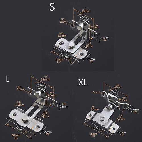 (S) Locks latches stainless steel right angle hasp latch lock and screw 1