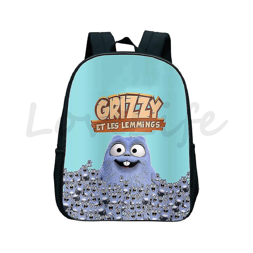 (B, 16 inches) 12-16 Inchessunlight Grizzy Bear Backpack Kids Kindergarten School Bags Children Cartoon Grizzy And The Lemmings Rucksack Kids-image-OPC-PDQFP9V-NEW