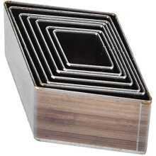 7pcs Leather Punching Mold 20-50mm One Hole Hollow Rhombus Shaped Cutting Tool For Diy Craft Strap Bag Belt Wallet Making