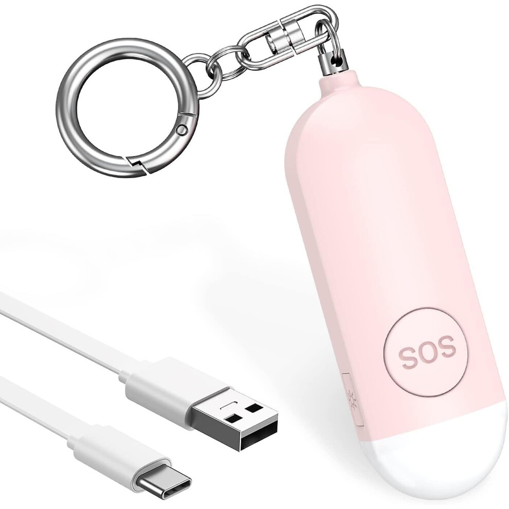 (Pink) Personal Safety Alarm For Women, 130Db Safe Sound Personal Alarm, Personal Security Alarm Keychain With Led Lights 6956162942938