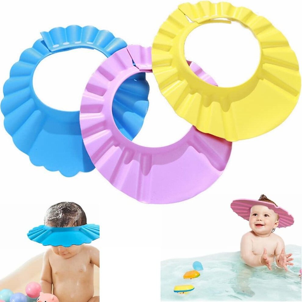 3 Pcs Shower Cap Kids Shower Baby Shampoo Cap Hair Washing Baby Safe Shampoo Cap Gift