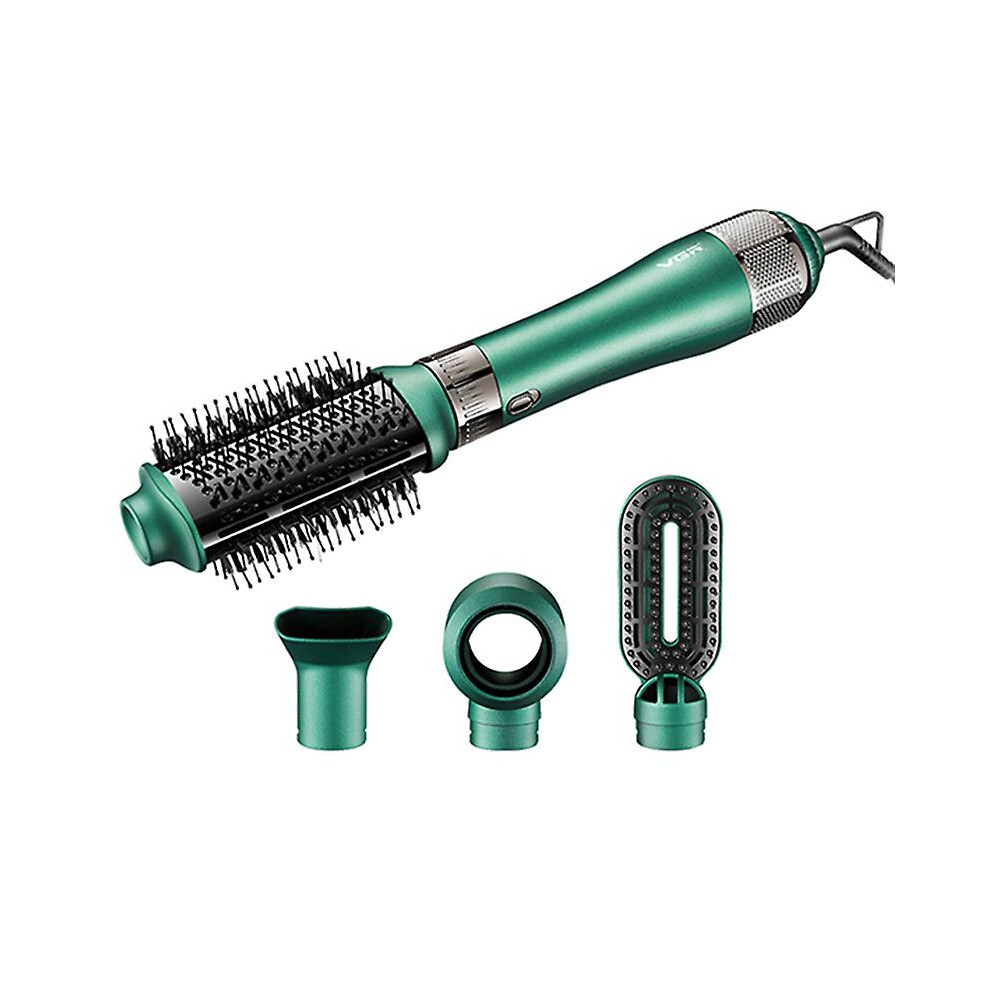 Vgr V-493 Hot-air Hair Brush 4-in-1 Negative Ionic Electric Hot Air Comb With Detachable Hair Curler Straightener Comb Heads (eu Plug)