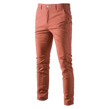 (Brown, M) Men's Casual Slim Fit Business Pants