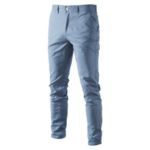 (Blue, 2XL) Men's Casual Slim Fit Business Pants