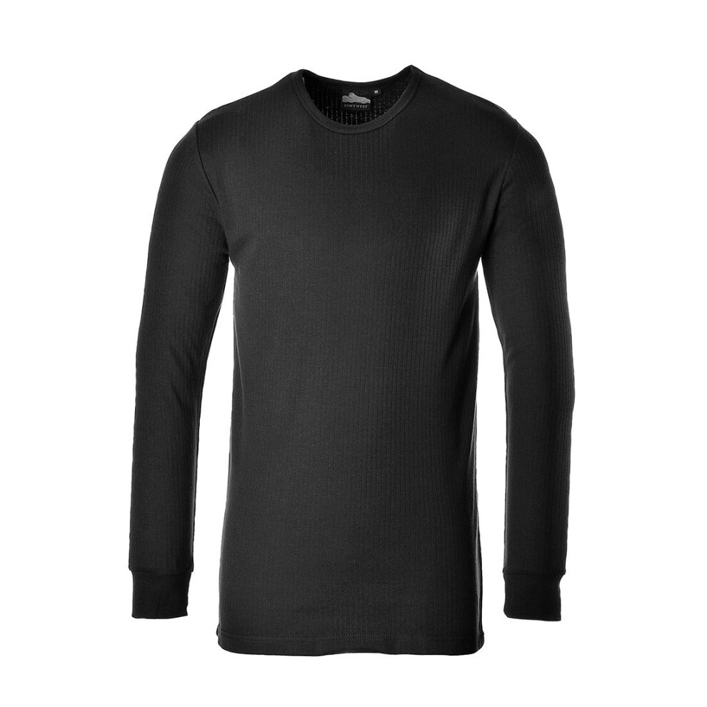 (4XL, Black) Portwest Mens Thermal Long-Sleeved T-Shirt