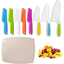 9 Piece Children's Kitchen Knife Set Colourful Nylon Chef's Knife And Chopping Board For Children Cooking With Serrated Cutting Edges Kids Fe Chef Kni