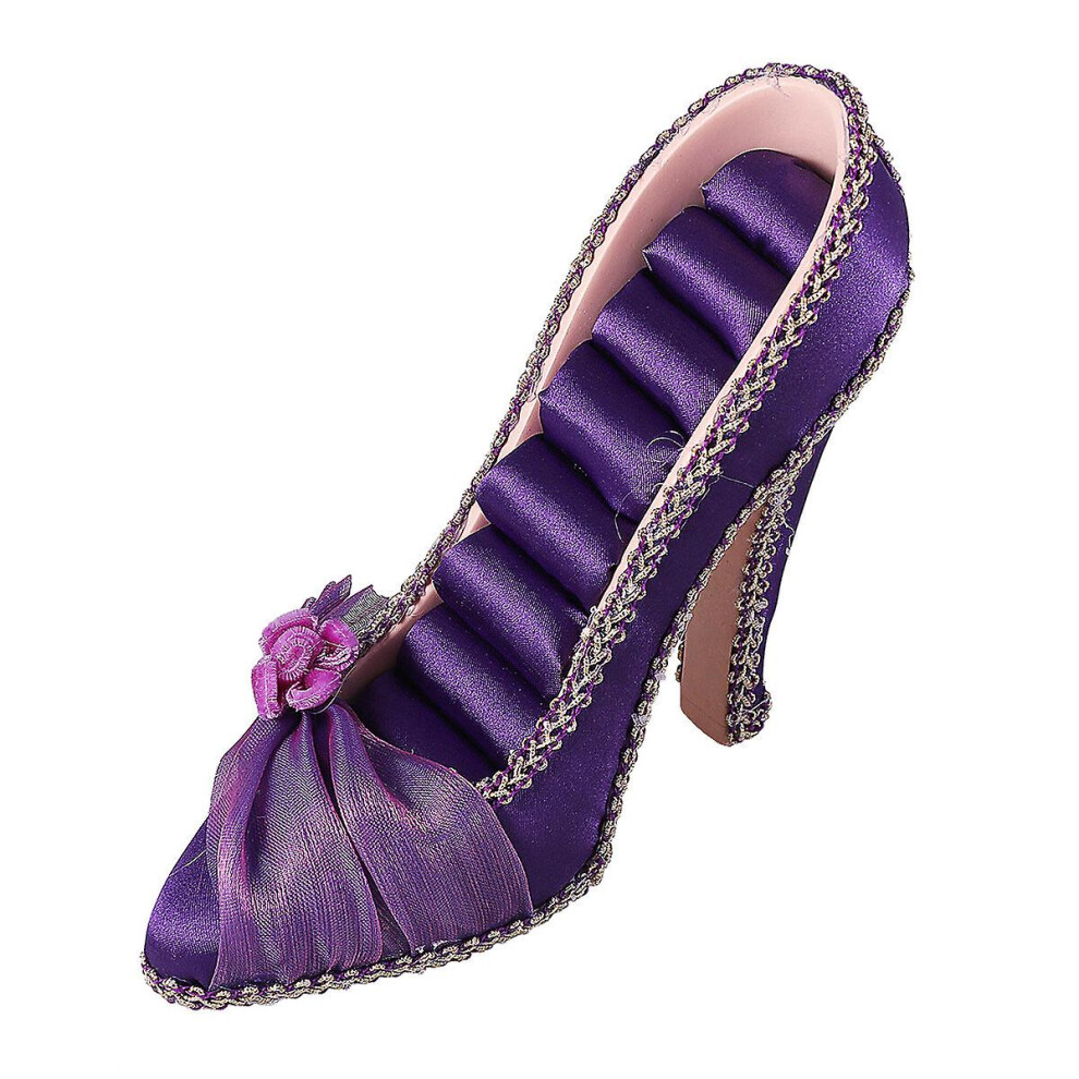 Creative High-heeled Shoes Shaped Storage Rack Jewelry Display Holder Stand Home Decor For Ear Stud Rings (purple)-image-OPC-PDQG7WG-NEW
