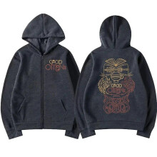 (Dark gray, XL) Hot Tv Play Good Omens Zipper Hoodie Men Retro Fashion Pullover Zip Up Sweatshirt Unisex Casual Oversized Hoody Coats Streetwear