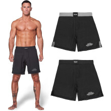 (Black, Large) Men\‘s MMA Fight Shorts, Black Jack UFC, BJJ, No Gi, Grappling, Jiu Jitsu Shorts