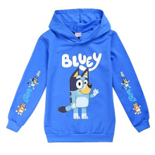 (Blue, 7-8Years) Bingo Bluey Graphic Print Kids Boys Girls Hoodie Sweatshirt Jumper Casual Hooded Pullover Tops