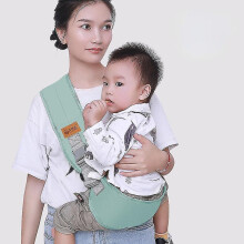 (Green) Adjustable Sling Wrap Carrier Soft Wrap Sling For Newborns Carrier Scarf Toddler Sling Wrap Suspenders