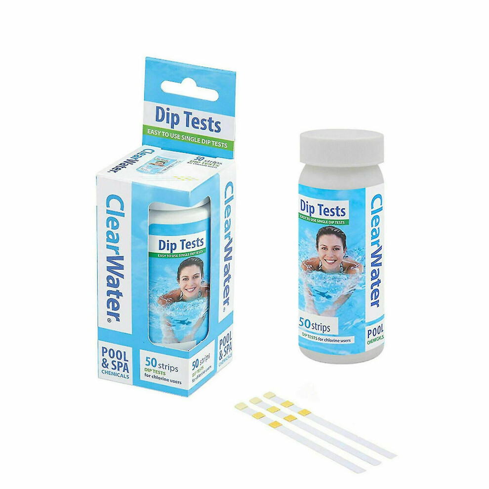 100pcs Clearwater Dip Test Strips Hot Tub Spa Swimming Pool Water Ph Alkaline Chlorine