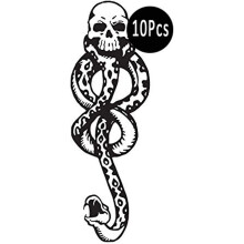 10 Pcs Magic Mantra Snake Skull Dark Mark Death Eater Temporary Cosplay Tattoo Accessories