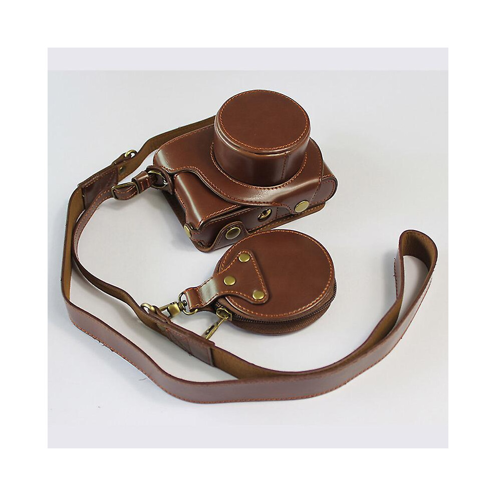 (Coffee) Portable Pu Leather Case Camera Bag Cover Pouch For Leica D-Lux7 D-Lux 7 Lux7 With Battery Opening 9497821274757