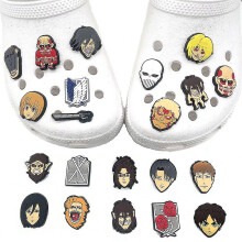 21pcs Anime Attack On Titan Shoes Decoration Charms For Clog Decoration Sandals Accessories For Kids Adults Party's Favor Gifts