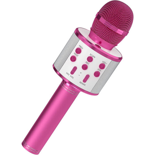 Karaoke Microphone With Speaker - Rose Red