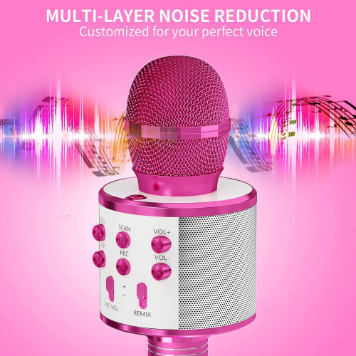 Karaoke Microphone With Speaker - Rose Red 1