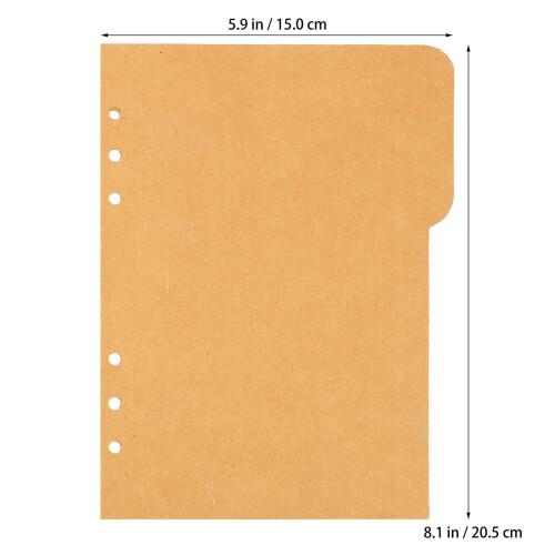 4 Sets/20pcs Kraft Notebooks Page Tabs A5 Binder Inserts Insertable Binder Tabs Binder Dividers Binder Tabs 1