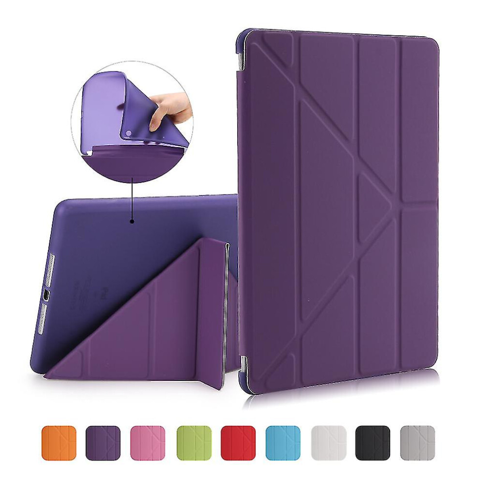 (Purple) For Ipad 9.7 (2018) / 9.7 (2017) Origami Smart Pu Leather Tpu Tablet Casing - Black Black,Purple 9353840021478