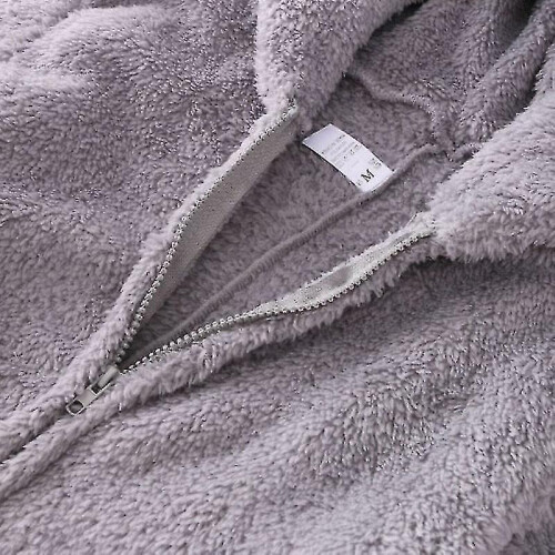 (grey, m) Onesie Pajamas Long Warm Brushed Bodysuit 1