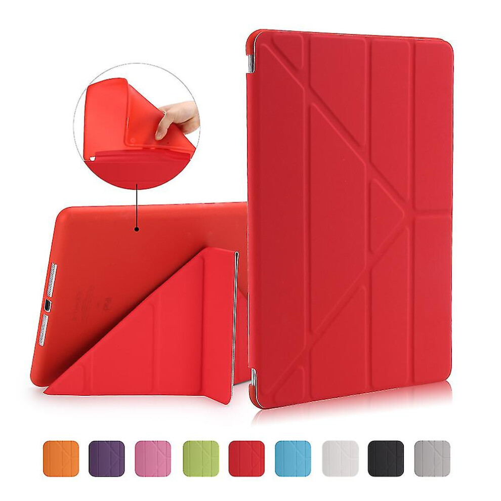 (Red) For Ipad 9.7 (2018) / 9.7 (2017) Origami Smart Pu Leather Tpu Tablet Casing - Black Black,Red 9353840021485