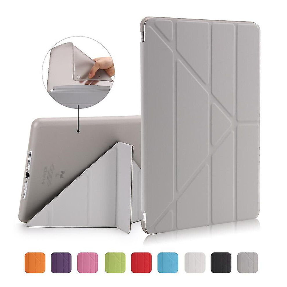 (Grey) For Ipad 9.7 (2018) / 9.7 (2017) Origami Smart Pu Leather Tpu Tablet Casing - Black Black,Grey 9353840021492