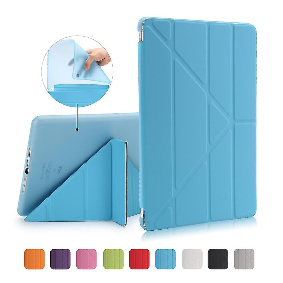 (Blue) For Ipad 9.7 (2018) / 9.7 (2017) Origami Smart Pu Leather Tpu Tablet Casing - Black Blue,Black 9353840021508