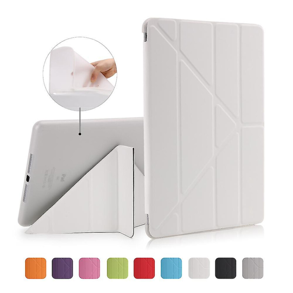 (White) For Ipad 9.7 (2018) / 9.7 (2017) Origami Smart Pu Leather Tpu Tablet Casing - Black White,Black 9353840021515