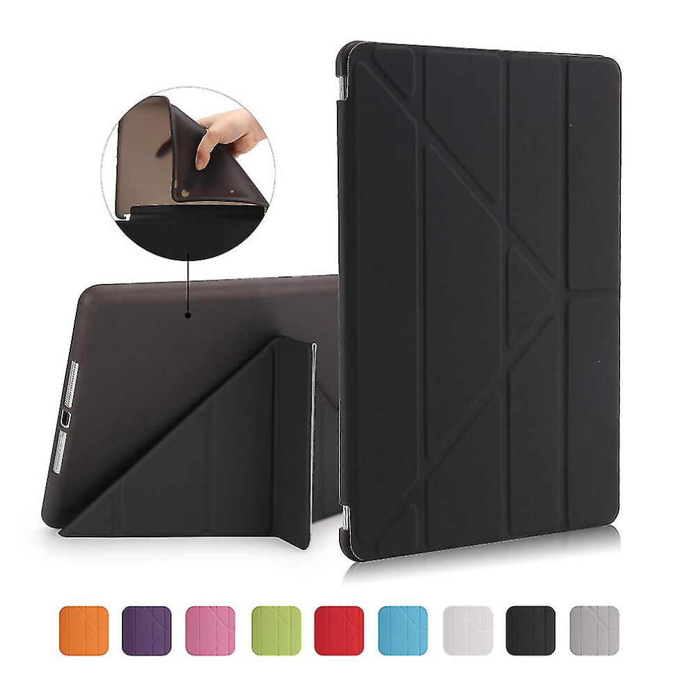 (Black) For Ipad 9.7 (2018) / 9.7 (2017) Origami Smart Pu Leather Tpu Tablet Casing - Black 9353840021522