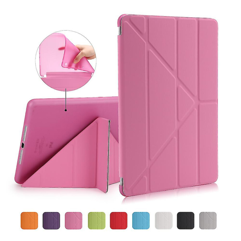 (Pink) For Ipad 9.7 (2018) / 9.7 (2017) Origami Smart Pu Leather Tpu Tablet Casing - Black Pink,Black 9353840021539