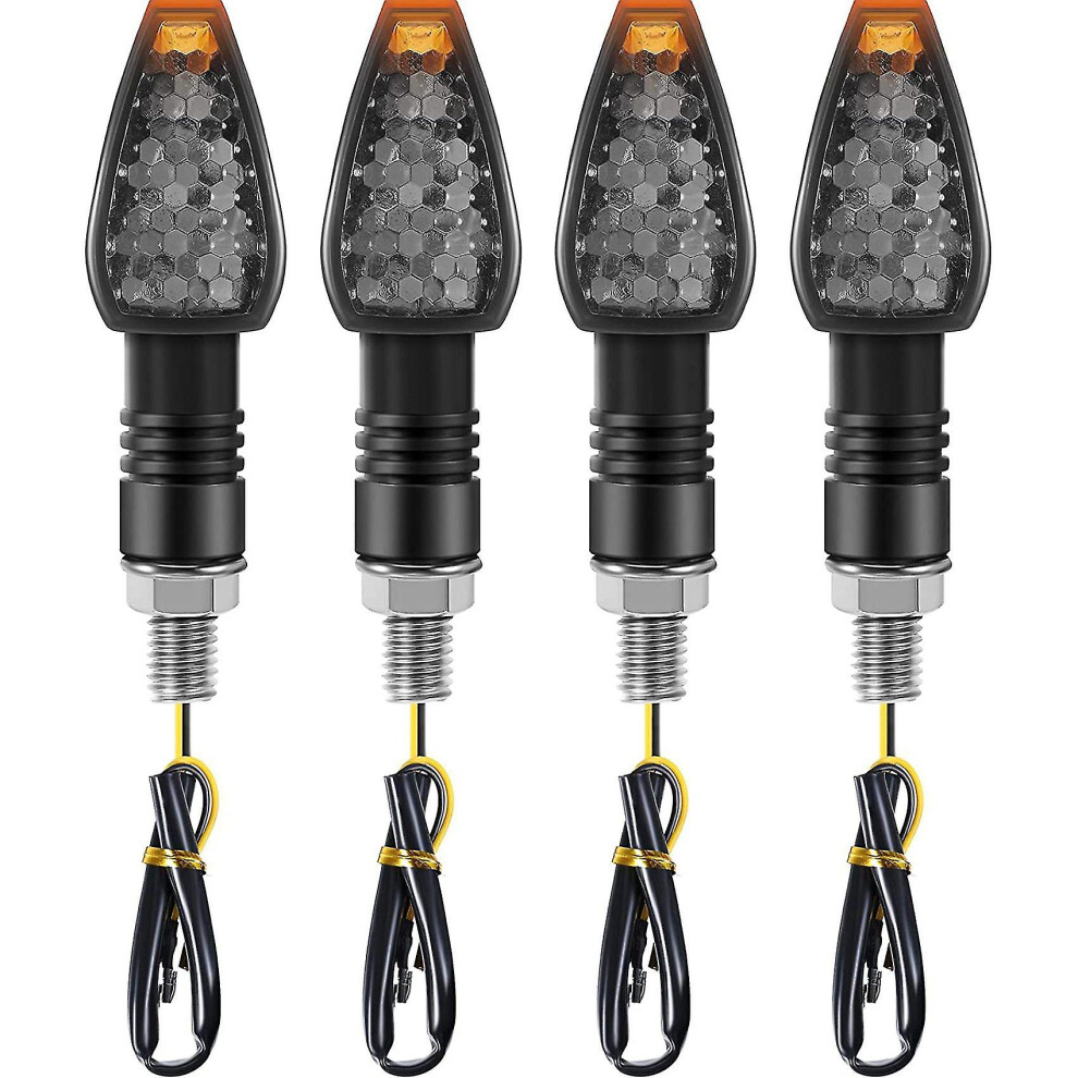 4 Pieces Motorcycle Indicators Flowing Turn Signal Lights 14 Led 12V Motorbike Led Indicator Blinke 9353840029016