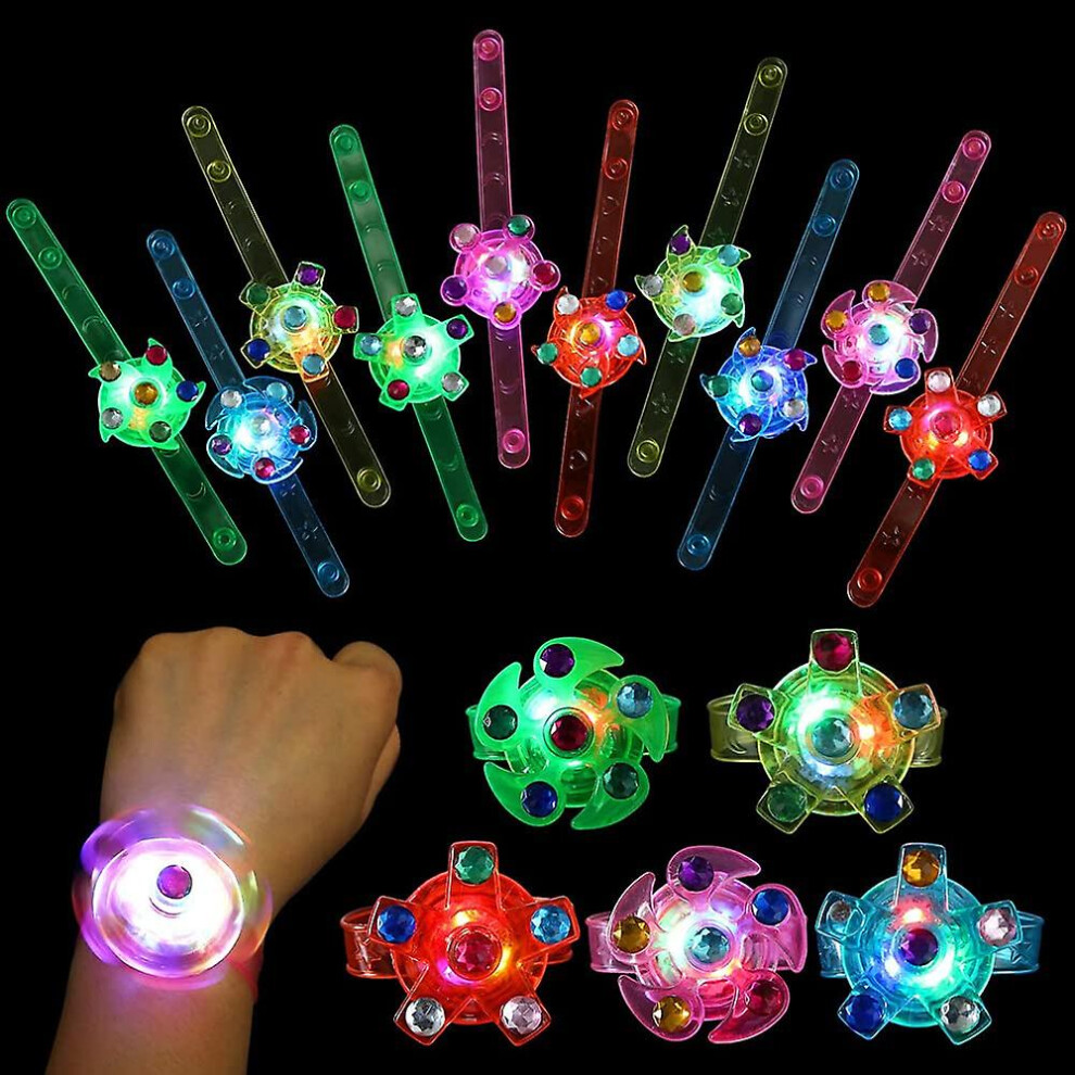 Light Up Bracelets,creative Luminous Spinning Top Spiral Twister Watch Bracelet Children Toy