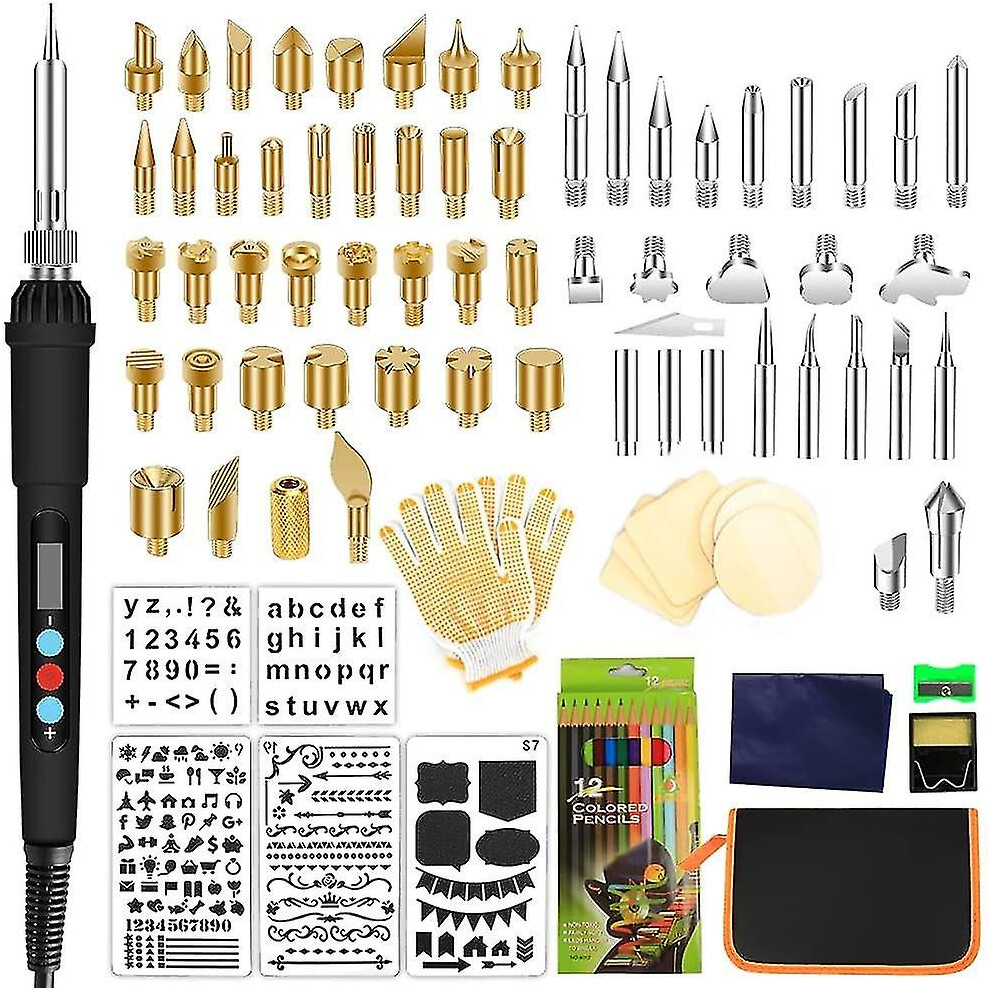 Wood Burning Kit, Professional Wood Burning Tool Pen Set 110 Pcs Pyrography To
