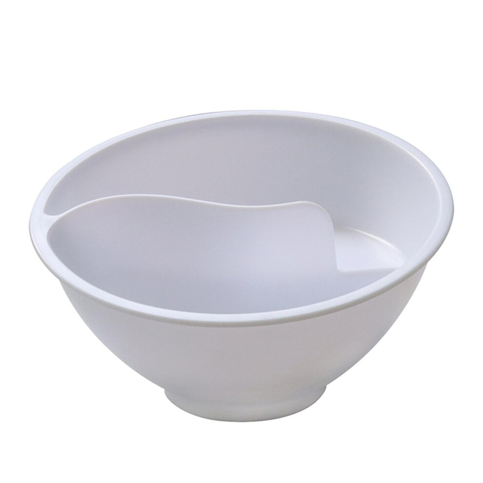 (White) Never Soggy Spiral Grip Cereal Bowl With 2 Compartment Kids Breakfast Bowl Household White