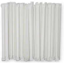 (CLEAR, 500) Black Plastic Straws Individually Wrapped 1000 Pack - 8 Inch 0.24" Wide Drinking Straw, Bpa Free