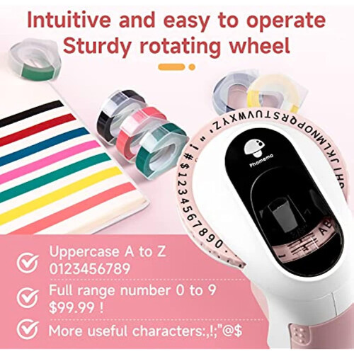 Phomemo E975 Embossing Label Maker Machine With 6 Tapes 3d Portable Embossed Label Printer Writer For Office Home Organization 2