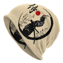 Cool Japanese Samurai Warrior Skullies Beanies Women Men Winter Slouchy Beanie Hat Katana Bushido Knitted Bonnet Cap For Ski