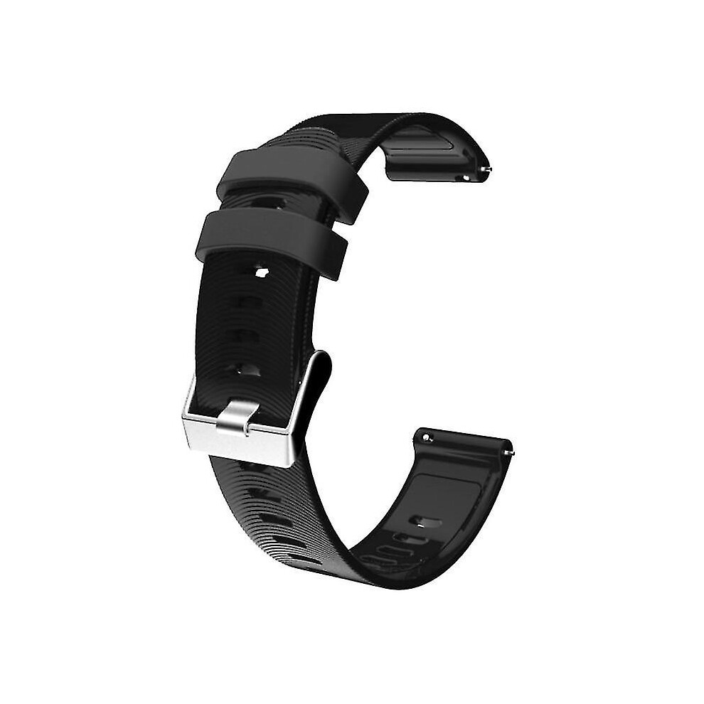 (Black) For Garmin Forerunner 245 Strap Replacement Bracelet For Garmin Forerunner 245 Print Silicone Black 9353840059587