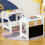 Homcom HOMCOM 2 in 1 Kids Kitchen Step Stool Helper with Safety Rail, White 8