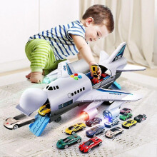 Children"s Toy Aircraft Music Story Simulation Track Inertia Toy Large Size Passenger Plane Kids Airliner Toy