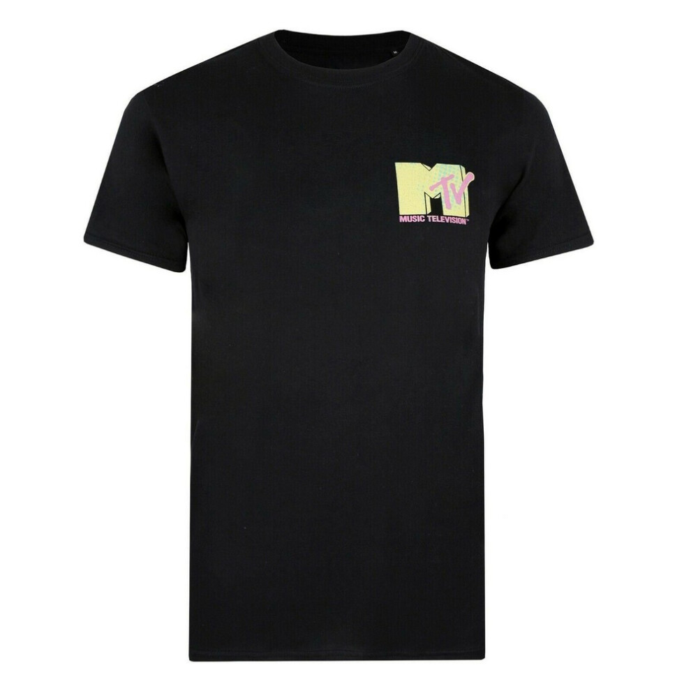 (M, Black) MTV Mens Pastel T-Shirt