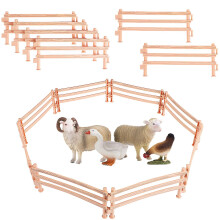 50 Pcs Realistic Toy Fences Corral Fencing Panel Accessories Farm Fence Toys For Barn Horse Stable Horses Figurines