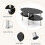 Costway 3-tier Oval Tempered Glass Coffee Table Center Table w/ Open Shelf Black 6