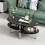 Costway 3-tier Oval Tempered Glass Coffee Table Center Table w/ Open Shelf Black 7