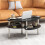 Costway 3-tier Oval Tempered Glass Coffee Table Center Table w/ Open Shelf Black 8