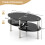 Costway 3-tier Oval Tempered Glass Coffee Table Center Table w/ Open Shelf Black 2